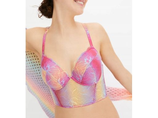 B.P.C biustonosz bralette przedłużony-top z fiszbinami kolorowy r.95B