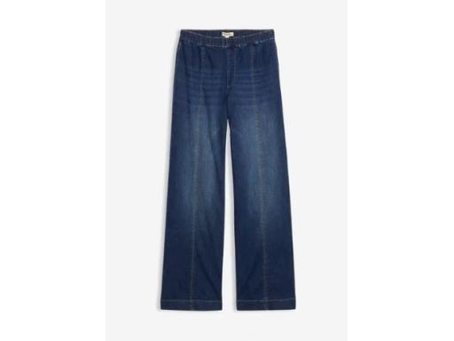 B.P.C ciemne jeansy damskie z szerokimi nogawkami gumka w pasie 50.