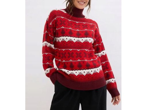 B.P.C sweter świąteczny bożonarodzeniowy z golfem r.44/46