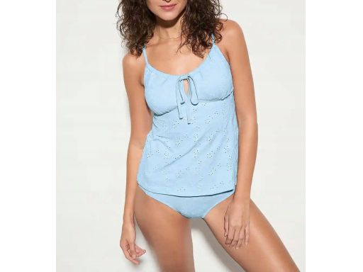 B.P.C błękitne tankini ażurowe z figami r.44