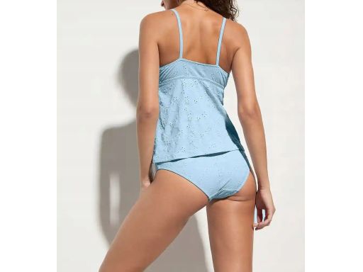 B.P.C błękitne tankini ażurowe z figami r.44