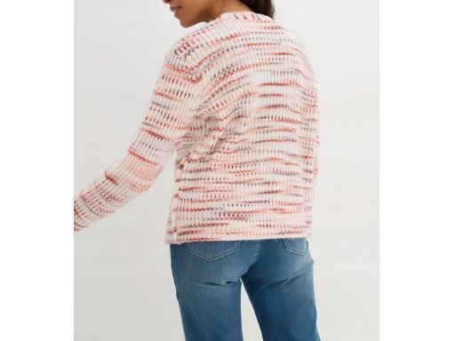 B.P.C sweter rozpinany śmietankowy w kolorowy melanż r.52/54