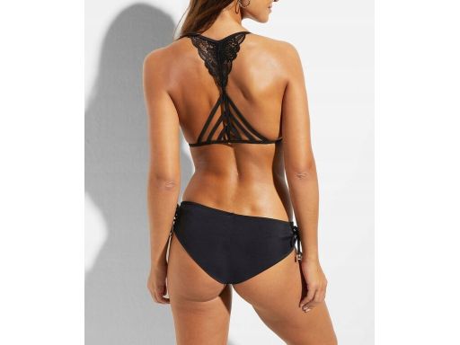 B.P.C czarne bikini wiązane z koronką trójkątne miseczki ^40(80A)
