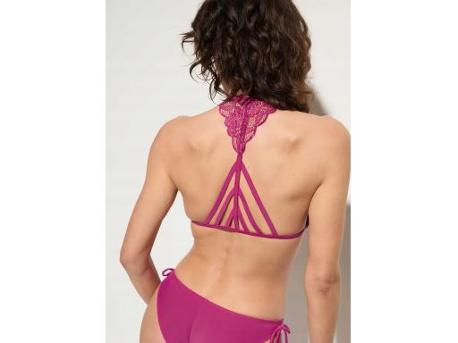 B.P.C bikini wiązane z koronką trójkątne miseczki kolor biskupi r.42 (