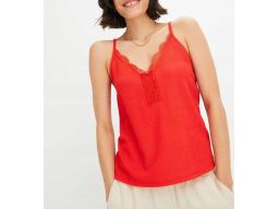 B.P.C czerwony top z koronką ^40/42