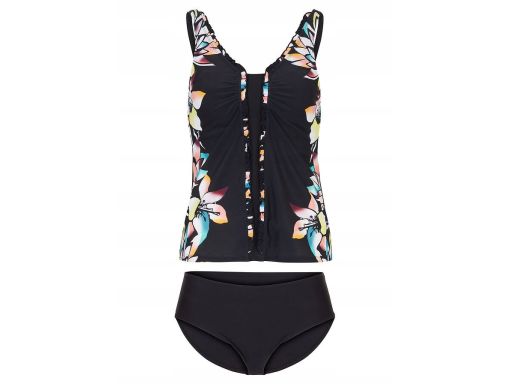 Tankini czarne w kolorowe wzory ^48