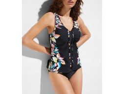 Tankini czarne w kolorowe wzory ^48