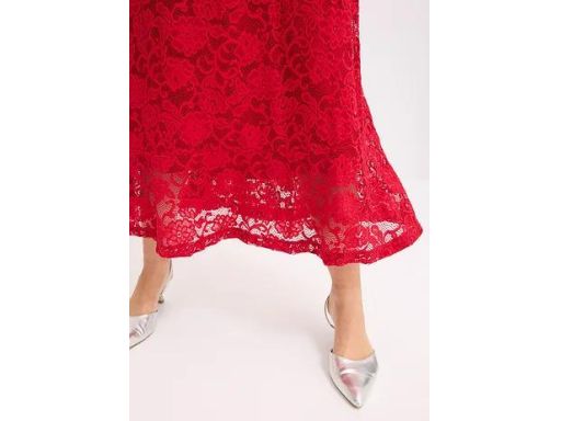 B.P.C sukienka czerwona koronkowa midi r.36