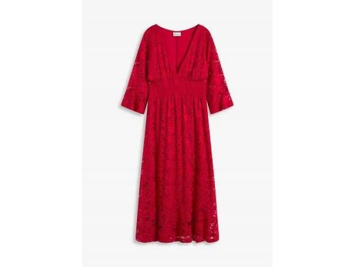 B.P.C sukienka czerwona koronkowa midi r.36