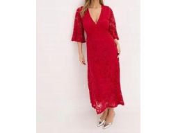 B.P.C sukienka czerwona koronkowa midi r.36