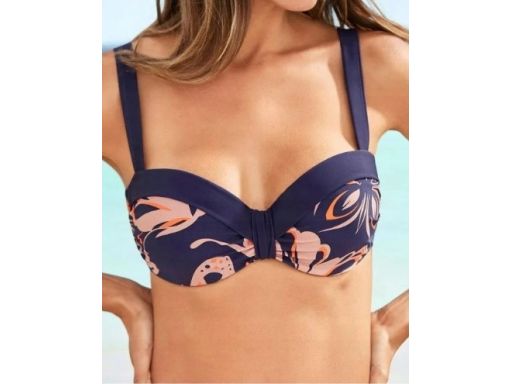 B.P.C bikini typu minimizer granatowe we wzory na fiszbinach 46 (90B).