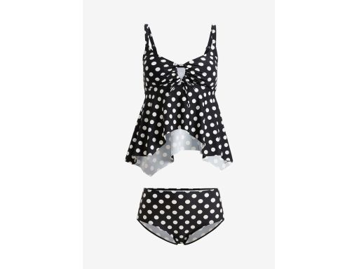 B.P.C tankini czarne w grochy z figami 48 (95B).