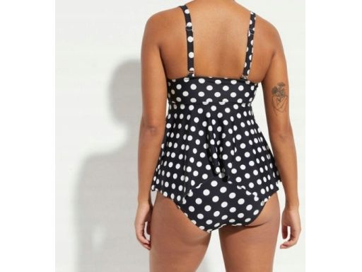 B.P.C tankini czarne w grochy z figami 48 (95B).