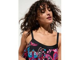 B.P.C czarne tankini w kolorowe wzory r.44