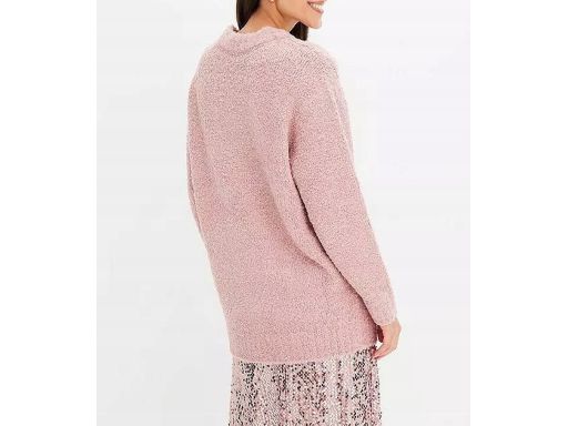 B.P.C sweter w wyglądzie boucle różowy oversize r.52/54