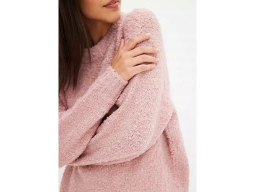 B.P.C sweter w wyglądzie boucle różowy oversize r.52/54
