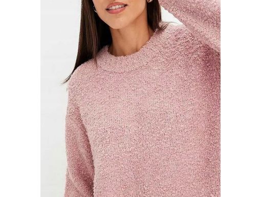 B.P.C sweter w wyglądzie boucle różowy oversize r.52/54