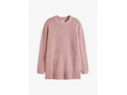 B.P.C sweter w wyglądzie boucle różowy oversize r.52/54