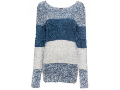 B.P.C. sweter z długim włosiem w paski ^48/50