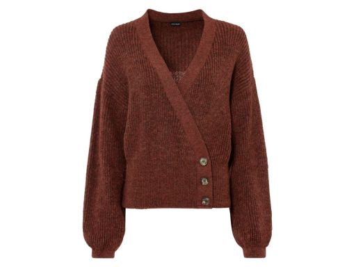 B.P.C brązowy sweter oversize kopertowy r.32/34