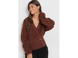 B.P.C brÄ…zowy sweter oversize kopertowy r.32/34
