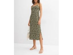 B.P.C sukienka we wzory midi oliwkowa r.48