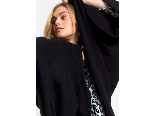 B.P.C sweter czarny bez zapięcia oversize z kapturem krótki 44/46.