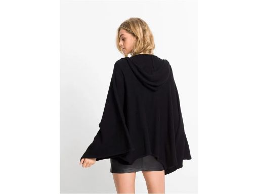 B.P.C sweter czarny bez zapięcia oversize z kapturem krótki 44/46.