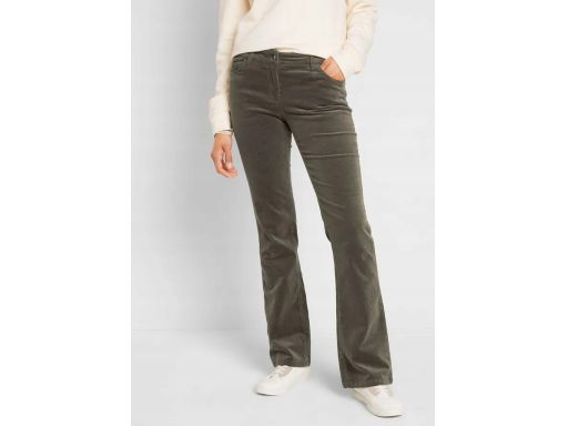 B.P.C spodnie sztruksowe elastyczne khaki bootcut r.50