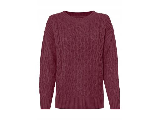 B.P.C sweter bordowo-jagodowy w warkocze r.48/50