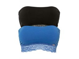 B.P.C 2-pak krótkich topów bandeau z koronką r.48/50
