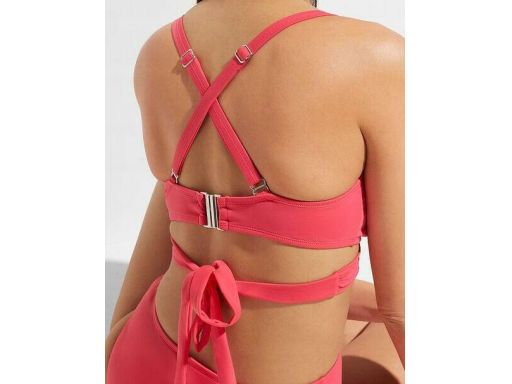 B.P.C bikini bustier wiązane różowe z figami ^42