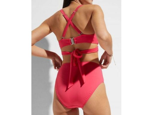 B.P.C bikini bustier wiązane różowe z figami ^42