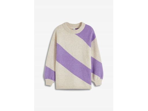 B.P.C sweter w fioletowe pasy z domieszką wełny r.40/42