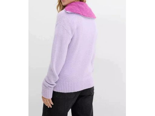B.P.C sweter liliowy z wysoką stójką i z zamkiem 44/46.