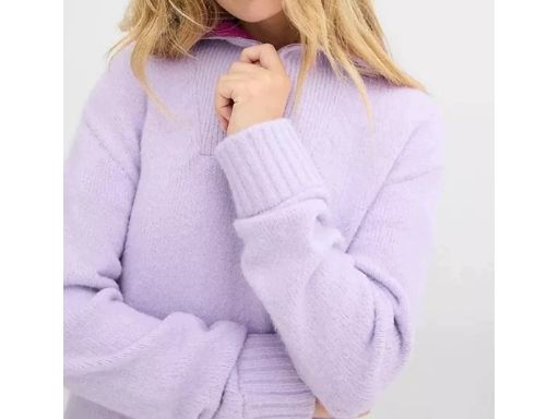 B.P.C sweter liliowy z wysoką stójką i z zamkiem 44/46.