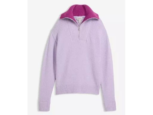 B.P.C sweter liliowy z wysoką stójką i z zamkiem 44/46.