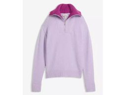 B.P.C sweter liliowy z wysoką stójką i z zamkiem 44/46.