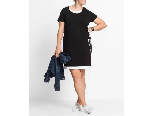 B.P.C sukienka shirtowa czarno-biała ^40/42