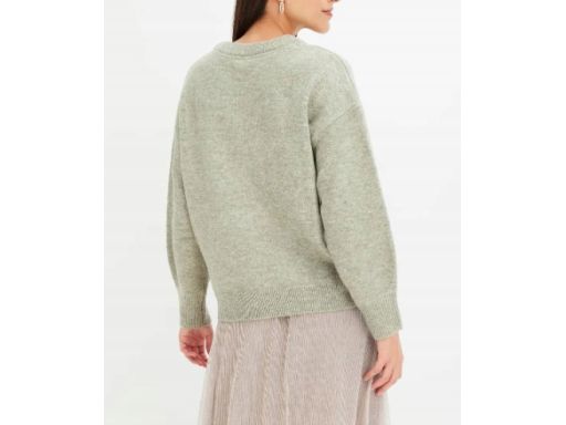 B.P.C sweter dzianinowy z cekinami z domieszką wełny 44/46.