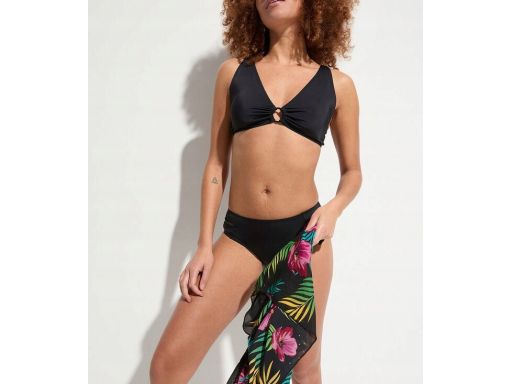 B.P.C bikini czarne trójkątne miseczki z figami r.38