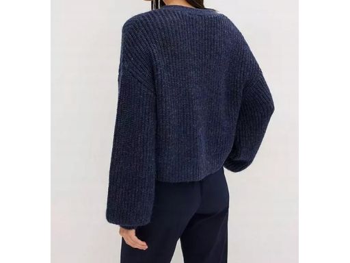 B.P.C sweter rozpinany granatowy melanż kardigan 48/50.