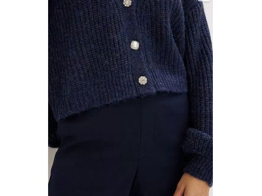 B.P.C sweter rozpinany granatowy melanż kardigan 48/50.