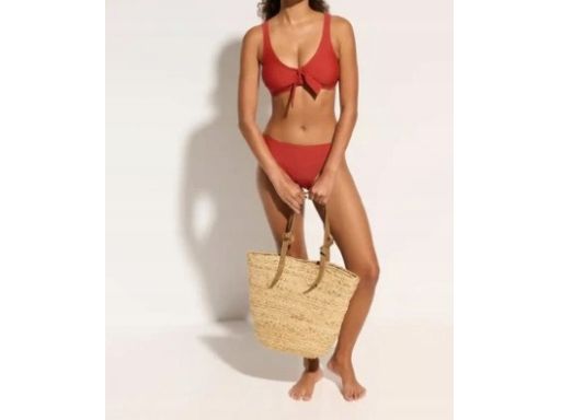 B.P.C bikini bustier wiązane ceglane z figami 44.