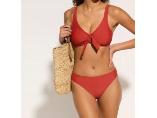 B.P.C bikini bustier wiązane ceglane z figami 44.