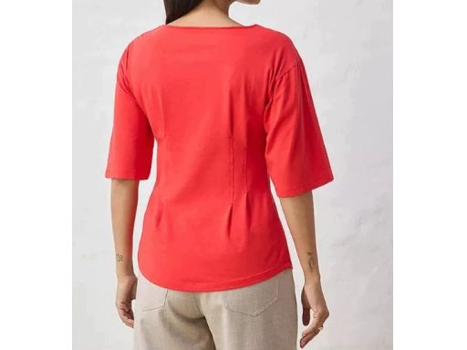 B.P.C t-shirt taliowany czerwony z zaszewkami 52/54.