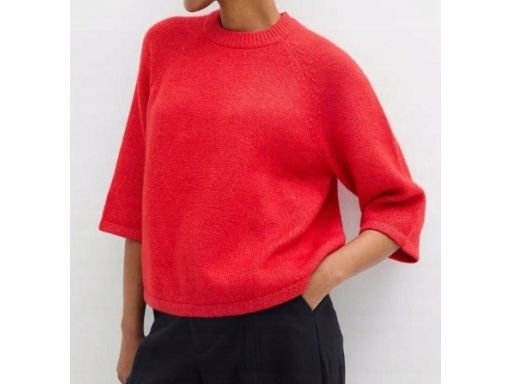 B.P.C sweter czerwony z rękawami 3/4 40/42.