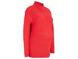 B.P.C sweter ciążowy czerwony ażurowy r.40/42
