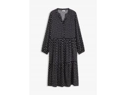 B.P.C sukienka czarna midi w białe groszki 40.
