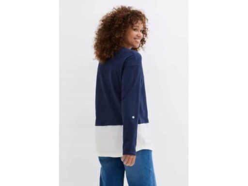 B.P.C bluza granatowa z jasną koszulą 2w1 44/46.